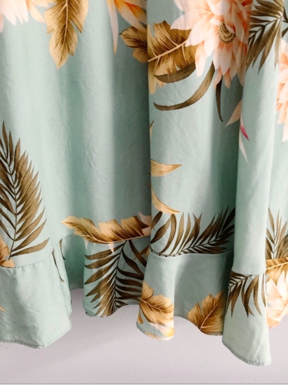 Two Palms Light Green Floral Midi Slip Dress - Picture 8 of 10